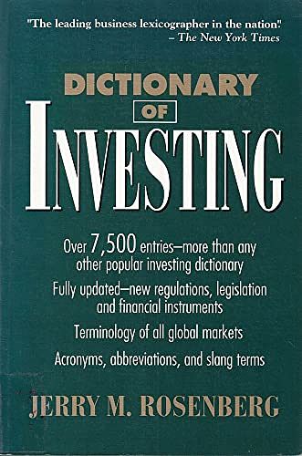 Cover Art for 9780471574347, Dictionary of Investing (Business Dictionary Series) by Jerry M. Rosenberg