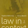 Cover Art for 9781862873414, Law in Context by Stephen Bottomley, Simon Bronitt