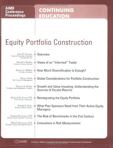 Cover Art for 9780935015874, Equity Portfolio Construction by Burton G. Malkiel