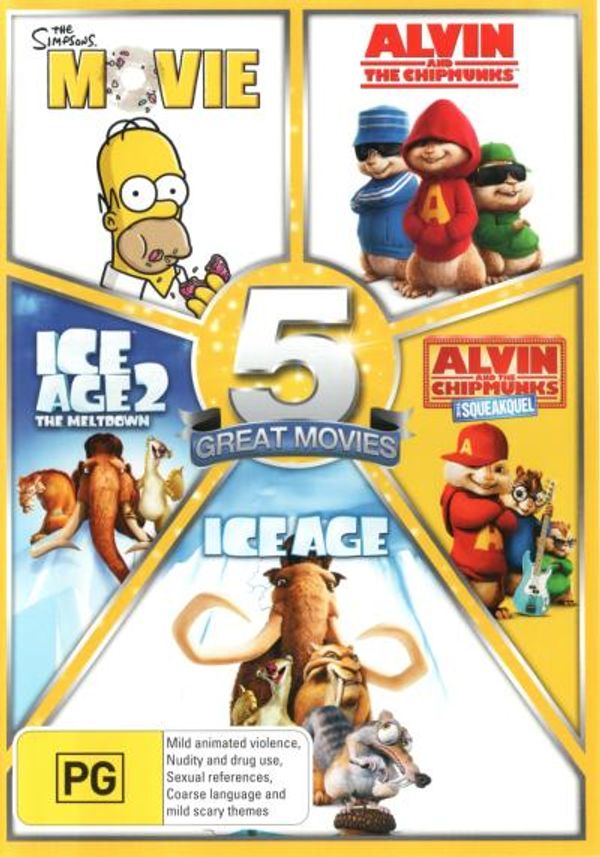 Cover Art for 9321337134574, The Simpsons Movie / Alvin and the Chipmunks / Alvin and the ChipmunksThe Squeakquel  / Ice Age / Ice Age 2: The Melt... by Justin Long,Ray Romano,Dan Castellaneta,Carlos Saldanha,Chris Wedge