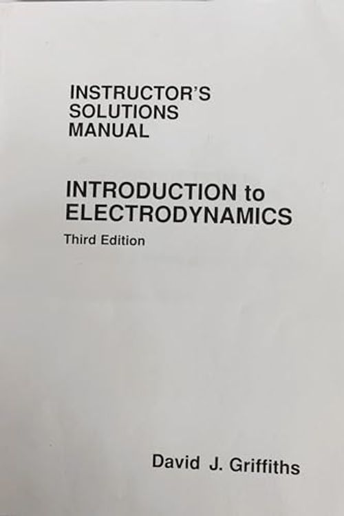 Cover Art for 9780138598518, Sm Intro Electrodynamics I/M by Griffiths