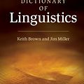 Cover Art for B00JXIIHF0, The Cambridge Dictionary of Linguistics by Keith Brown