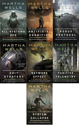 Cover Art for B084RK3H77, The Murderbot Diaries Collection 6 hardcover book set (All Systems Red, Artificial Condition, Rogue Protocol, Exit Strategy,Network Effect, Fugitive Telemetry) by Wells Martha