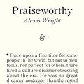 Cover Art for B0CLC23Y6M, Praiseworthy by Alexis Wright