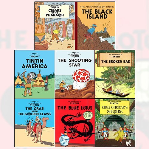 Cover Art for 9786544570247, Hergé The Adventures of Tintin Collection 8 Books Bundle (The Shooting Star,The Broken Ear,King Ottokar's Sceptre,The Blue Lotus,Tintin in America,The Black Island,Cigars of the Pharaoh) by Hergé