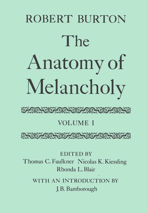 Cover Art for 9780198124481, The Anatomy of Melancholy: v.1 by Robert Burton