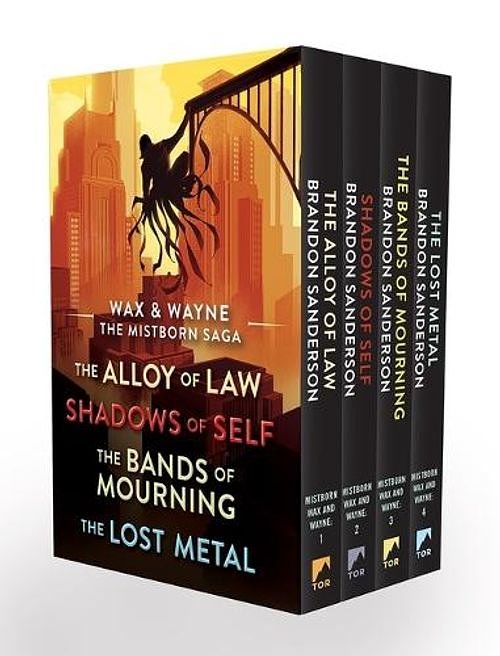 2 editions of Wax and Wayne, the Mistborn Saga Boxed Set: Alloy of Law, Shadows of Self, Bands of Mourning, and the Lost Metal by Brandon Sanderson