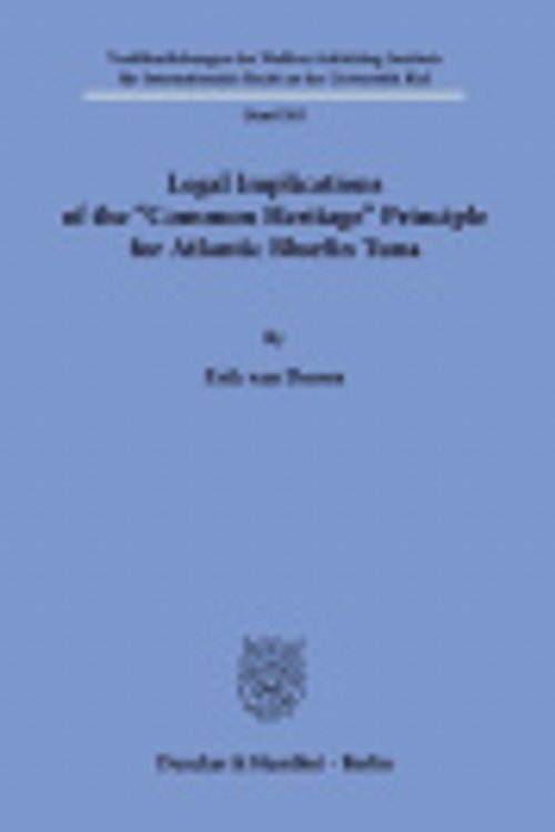 Cover Art for 9783428158331, Legal Implications of the Common Heritage Principle for Atlantic Bluefin Tuna by Doorn, Erik Van