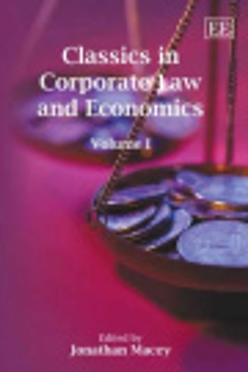 Cover Art for 9781845427542, Classics in Corporate Law and Economics by Jonathan Macey