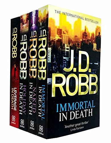 J. D. Robb Collection 4 Books Set (Immortal In Death, Naked In Death, Holiday In Death, Leverage in Death)