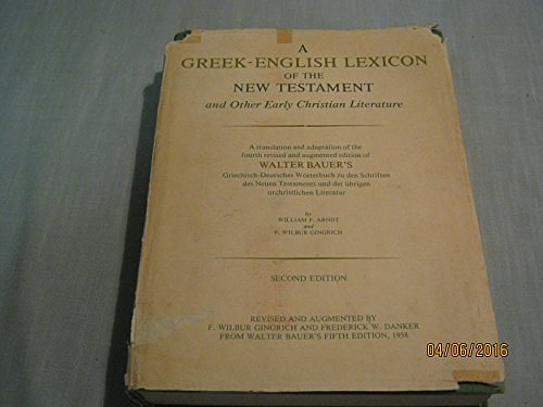 Cover Art for 9780226039329, Greek-English Lexicon of the New Testament and Other Early Christian Literature by Bauer