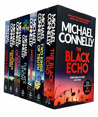 Michael Connelly Collection 7 Books Set (City Of Bones, The Concrete Blonde, Lost Light, The Black Echo, Two Kinds of Truth, Angels Flight, The Late Show)