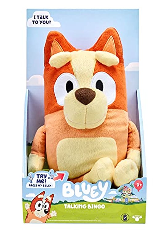 Cover Art for 0630996171370, Bluey - 12" Talking Bingo Plush - Interactive - Sing Along with Bingo, 9 Different Phrases, Multicolor, 17137 by Unknown