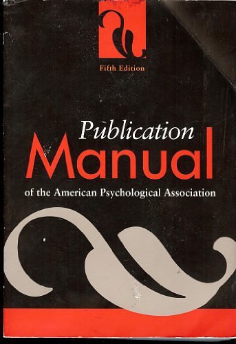 Cover Art for 9781557987914, Publication Manual of the American Psychological Association, 5th Edition by American Psychological Association