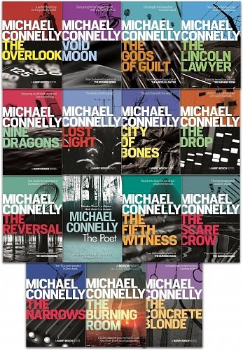 Michael Connelly Collection 14 Books Set (Nine Dragons,The Black Echo,The Poet, The Reversal, The Gods of Guilt, The Concrete Blonde, Void Moon, The Black Ice, The Lincoln Lawyer, Blood Work, The Closer, The Scarecrow, The Drop, The Fifth Witness)