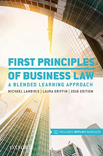 Cover Art for 9780190304324, First Principles of Business Law 2016 by Michael Lambiris, Laura Griffin