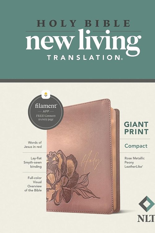 Cover Art for 9781496460622, NLT Compact Giant Print Bible, Filament Enabled Edition (Red Letter, LeatherLike, Rose Metallic Peony) by Tyndale
