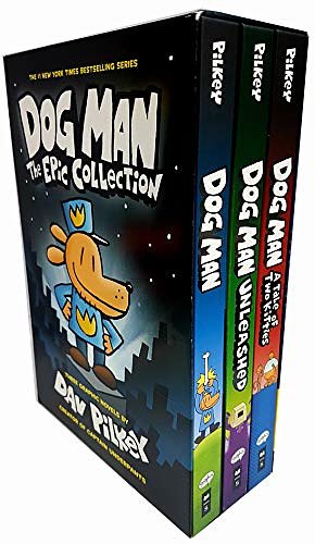 Dog man dav pilkey 3 books collection pack set (unleashed,a tale of two kitties)