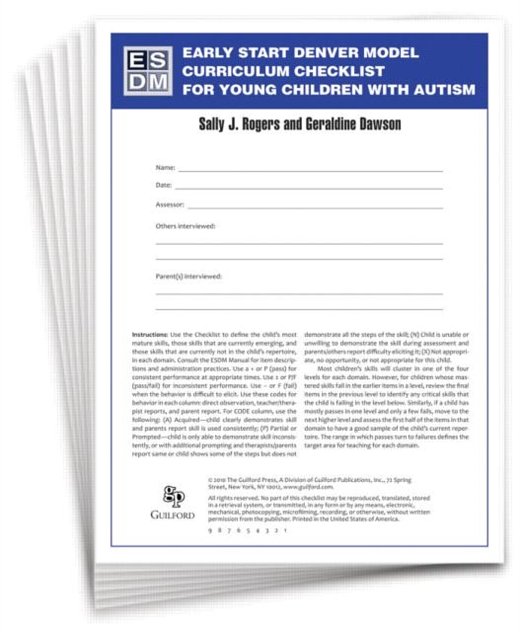 Cover Art for 9781606236338, Early Start Denver Model Curriculum Checklist for Young Children with Autism by Sally J. Rogers, Geraldine Dawson