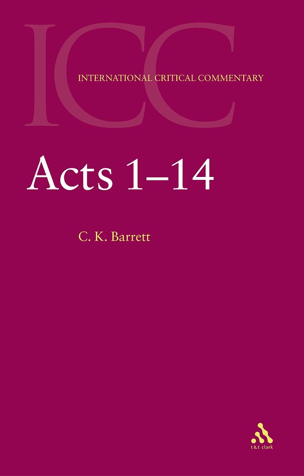 Cover Art for 9780567083852, Acts V1 (ICCS) by C. K. Barrett