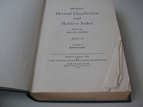 Cover Art for 9780910608107, Dewey decimal classification and relative index by Melvil Dewey