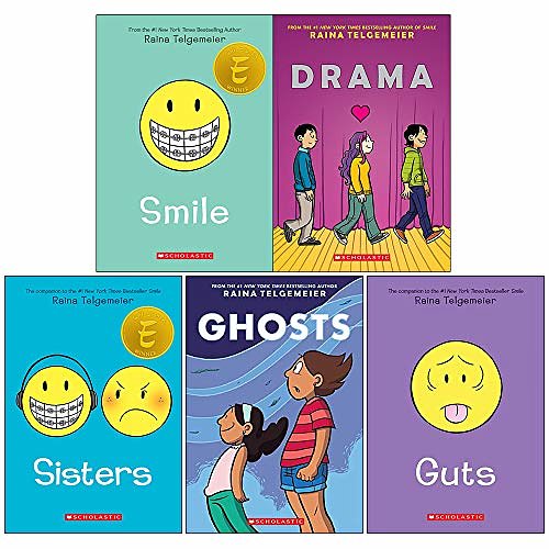 Cover Art for 9789123894598, Raina Telgemeier Collection 5 Books Set (Smile, Drama, Sisters, Ghosts, Guts) by Raina Telgemeier