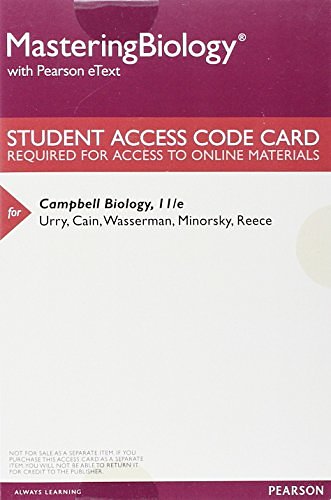 Cover Art for 9780134472942, MasteringBiology with Pearson eText -- ValuePack Access Card -- for Campbell Biology by Lisa A. Urry