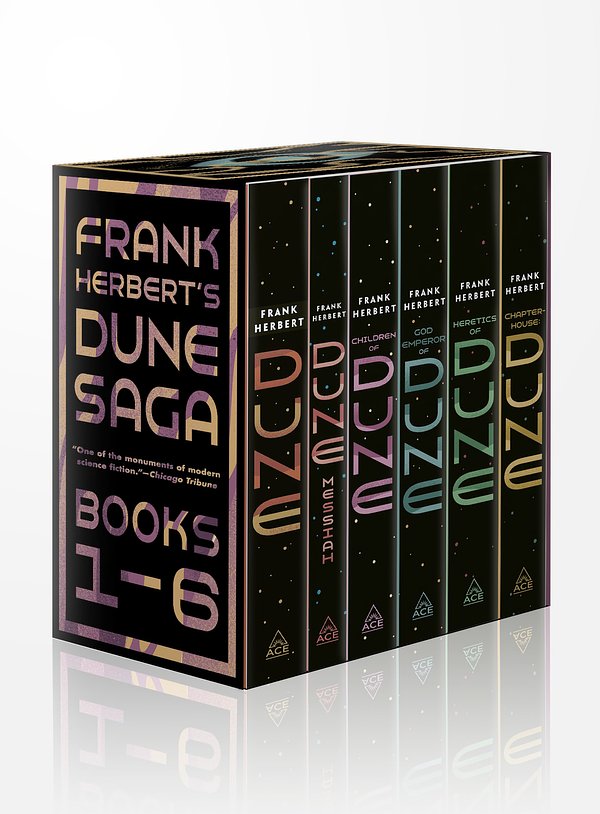 Cover Art for 9780593201886, Frank Herbert's Dune Saga 6-Book Boxed Set: Dune, Dune Messiah, Children of Dune, God Emperor of Dune, Heretics of Dune, and Chapterhouse: Dune by Frank Herbert