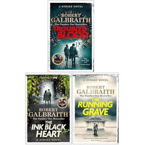 Cormoran Strike Series 5-7 Collection 3 Books Set By Robert Galbraith (Troubled Blood, The Ink Black Heart & The Running Grave)