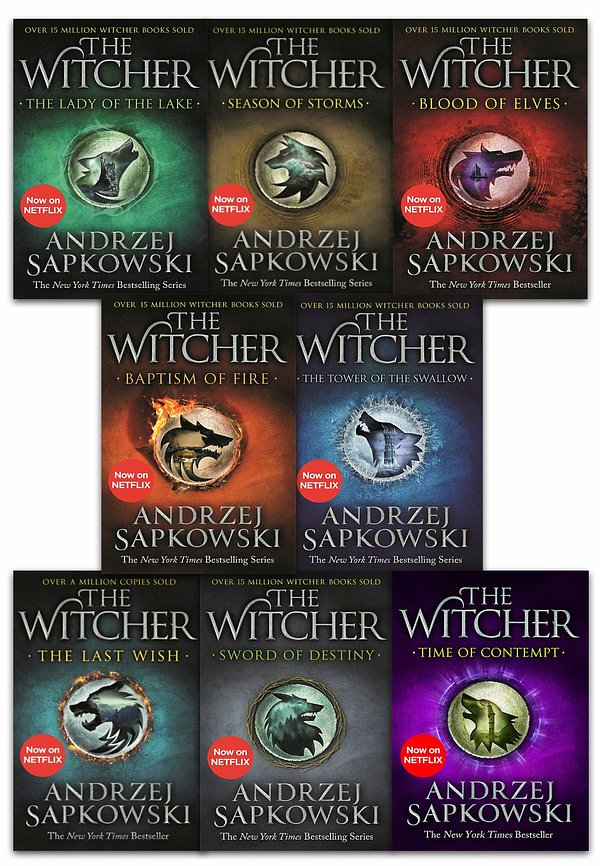 3 editions of Andrzej Sapkowski Witcher Series 8 Books Collection Set (The Last Wish,Sword of Destiny,Blood of Elves,Time of Contempt,Baptism of Fire,Tower of the Swallow,Lady of the Lake,Season of Storms) by Andrzej Sapkowski